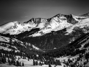 Copper Mountain in black and white